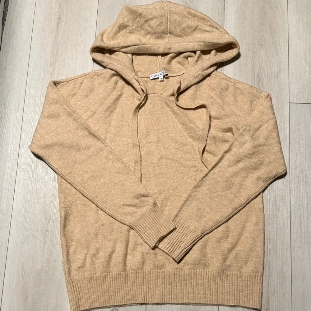 Cara Loren Cozy Tan Sweater Hoodie and Jogger Set ( small hole by tag on pants)